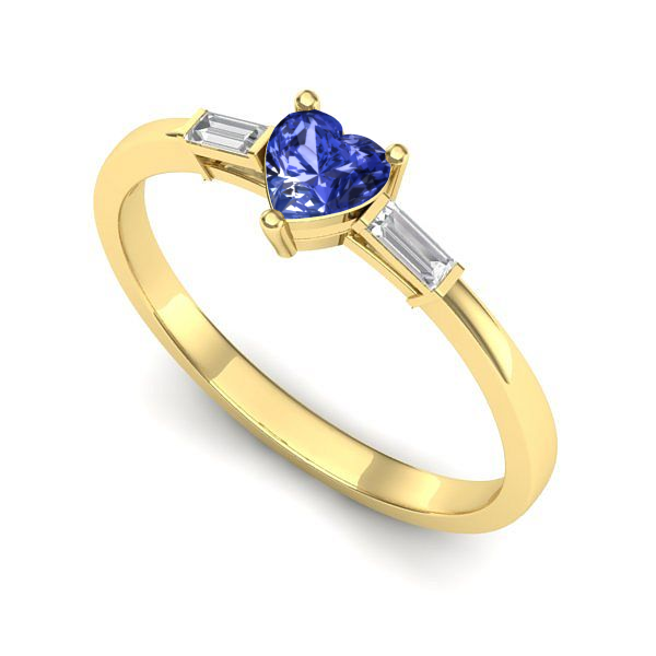 Inel de logodna din aur galben cu tanzanit