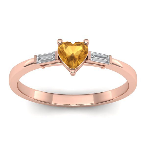 Inel logodna cu citrin inima