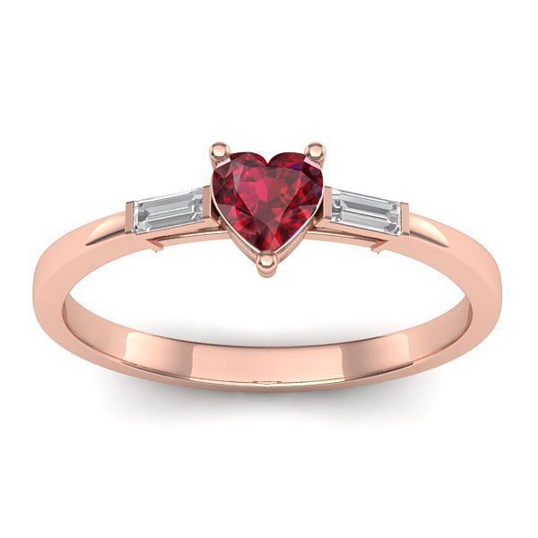 Inel logodna cu rubin inima