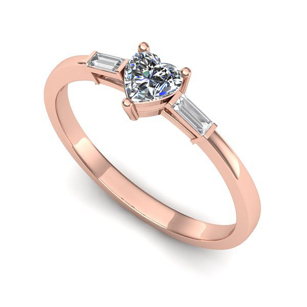 Inel din aur roz cu safir alb