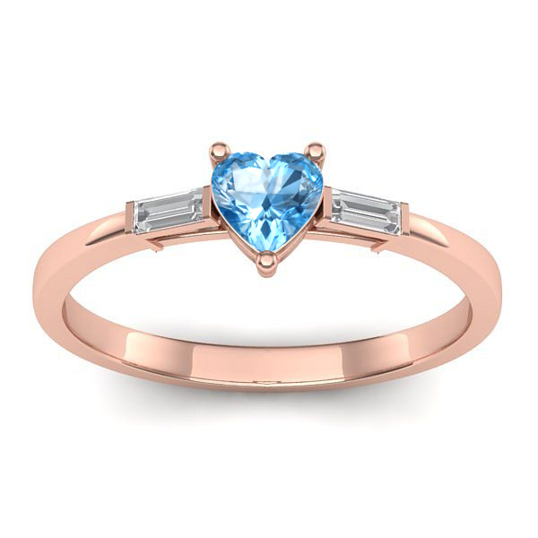 Inel de logodna cu topaz blue inima