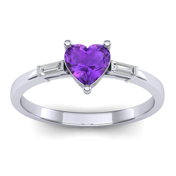 Inel de logodna cu ametist inima