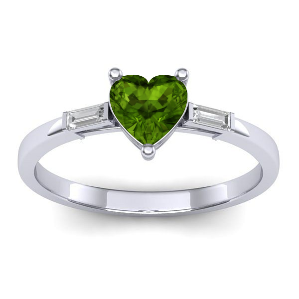 Inel cu peridot inima