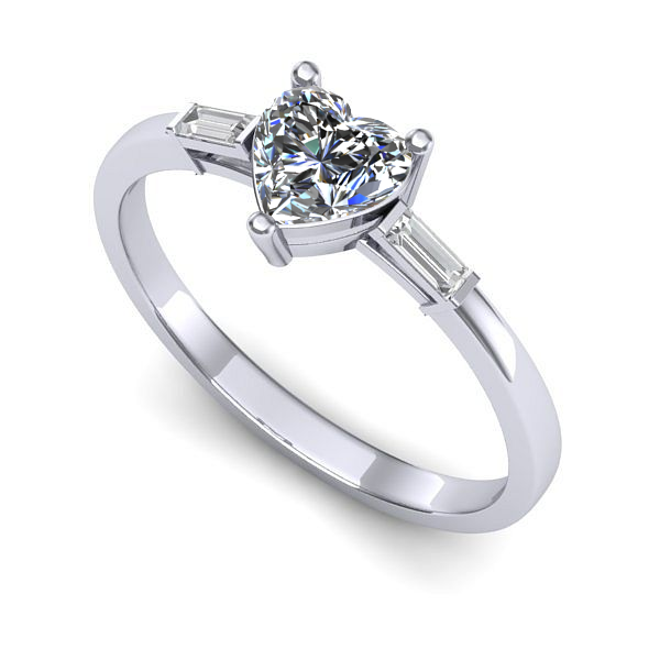 Inel logodna din aur alb cu diamant de laborator