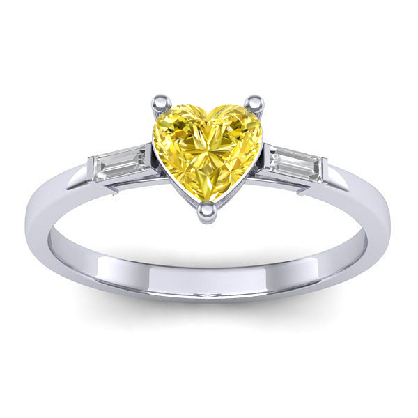 Inel de logodna cu safir galben inima