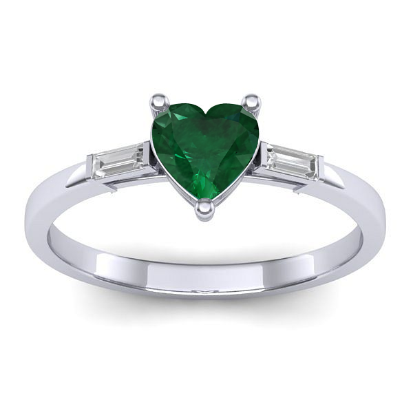 Inel logodna cu smarald inima