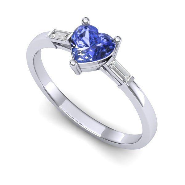 Inel din aur alb cu tanzanit