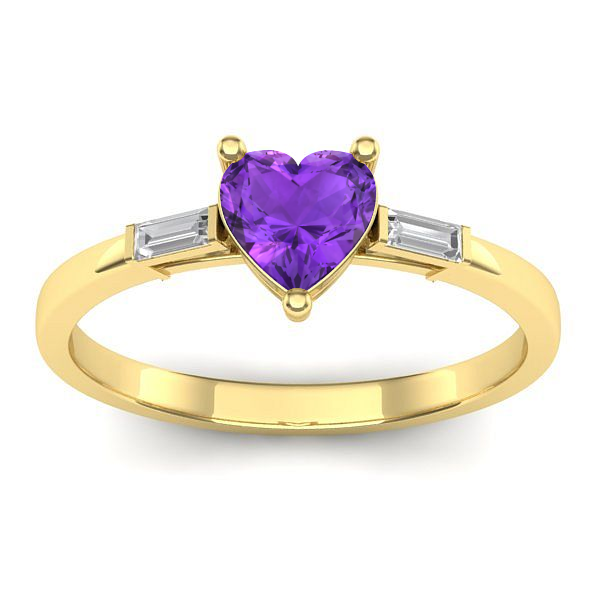 Inel logodna cu ametist inima