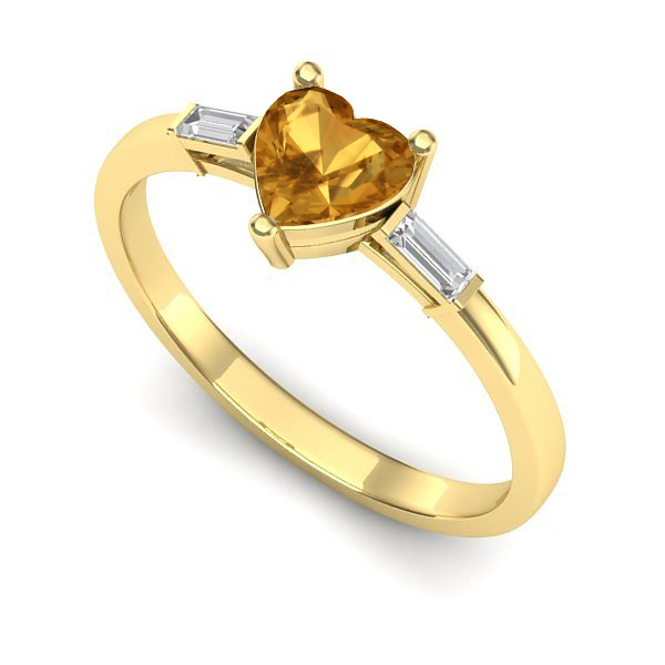 Inel din aur galben cu citrin
