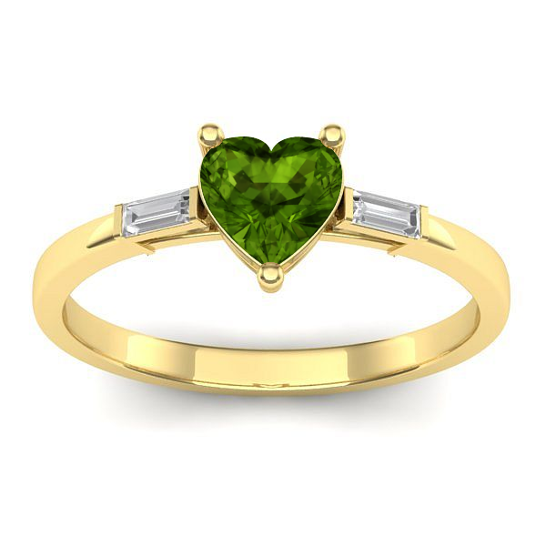 Inel logodna cu peridot inima