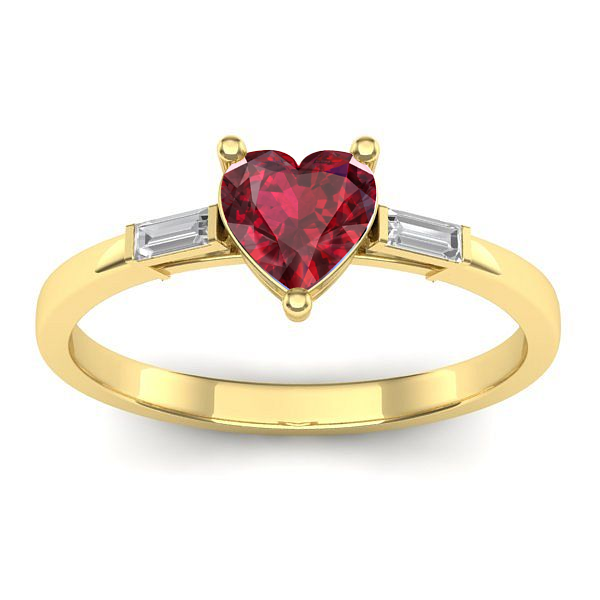 Inel logodna cu rubin inima