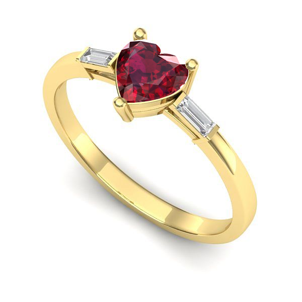 Inel din aur galben cu rubin