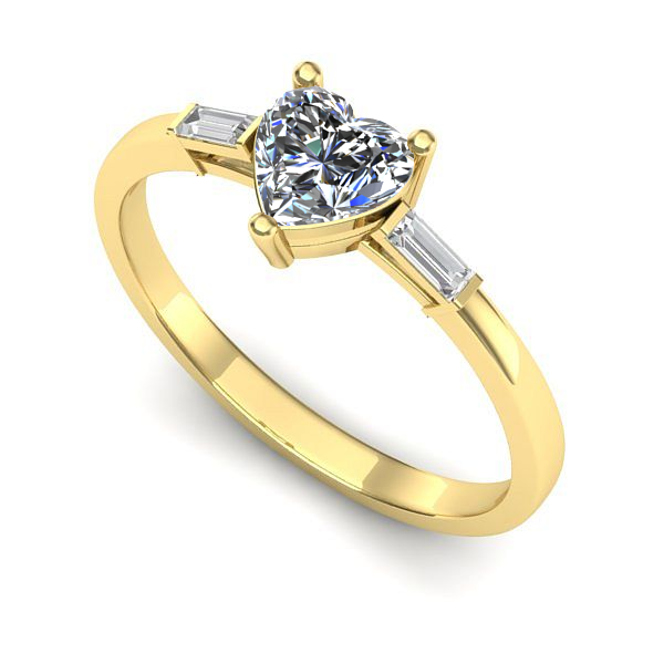 Inel din aur galben cu safir alb