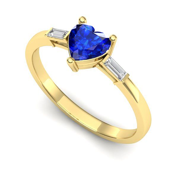 Inel din aur galben cu safir