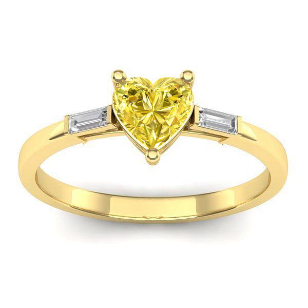 Inel de logodna cu safir galben inima