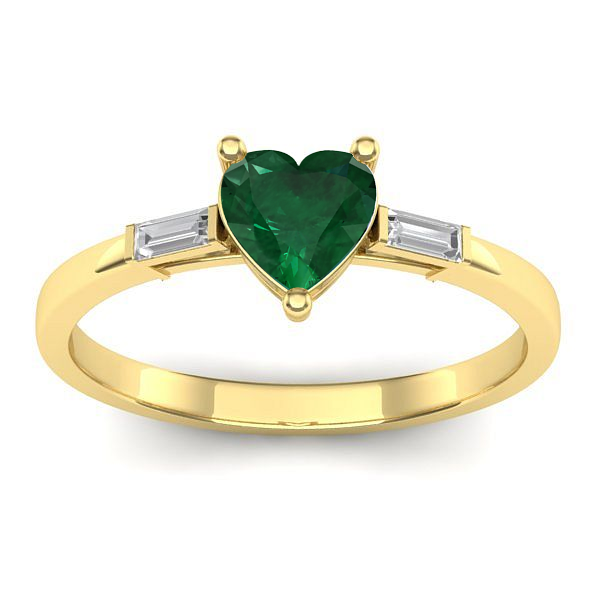 Inel de logodna cu smarald inima