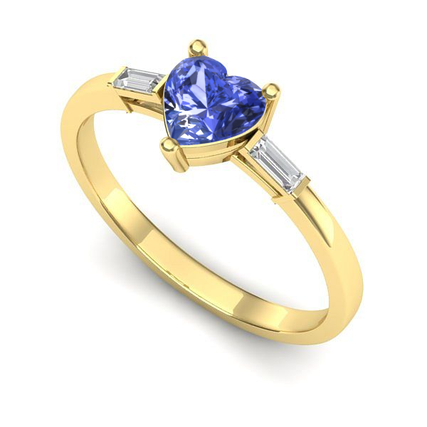 Inel din aur galben cu tanzanit