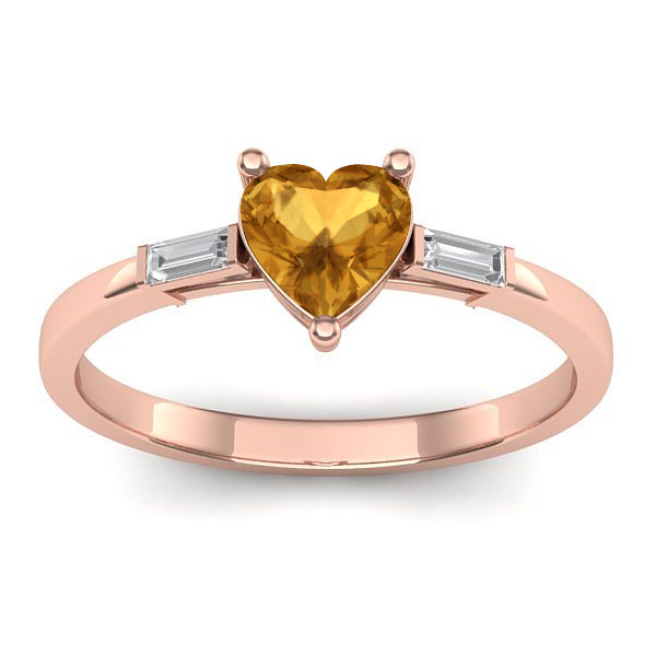 Inel de logodna cu citrin inima