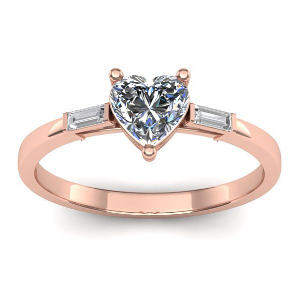 Inel cu diamant de laborator inima