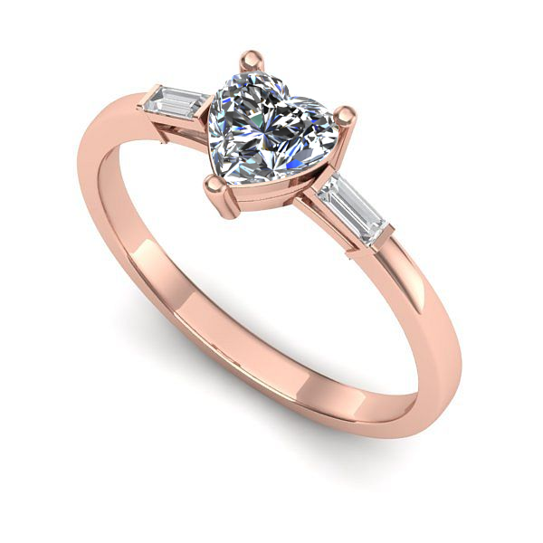 Inel de logodna din aur roz cu diamant de laborator