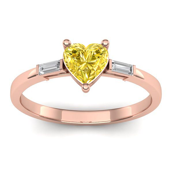 Inel de logodna cu safir galben inima