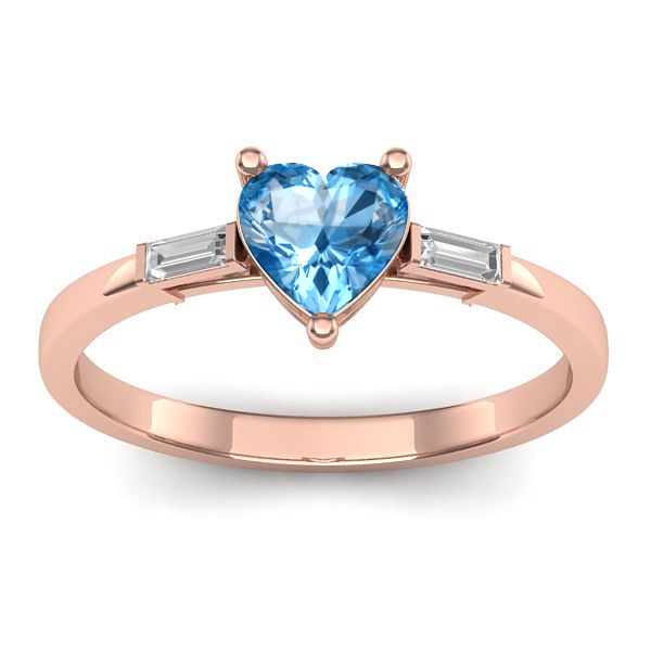 Inel de logodna cu topaz blue inima
