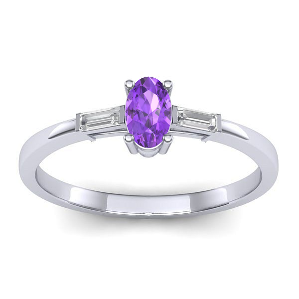 Inel cu ametist oval