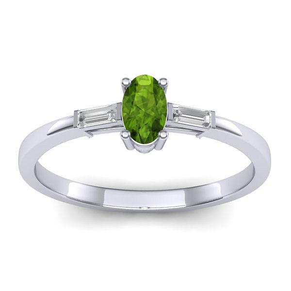 Inel cu peridot oval