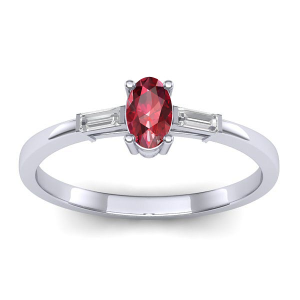Inel cu rubin oval