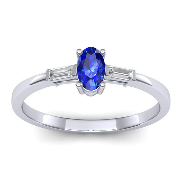 Inel cu safir oval