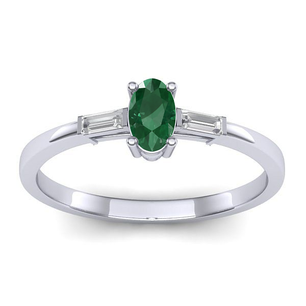 Inel cu smarald oval