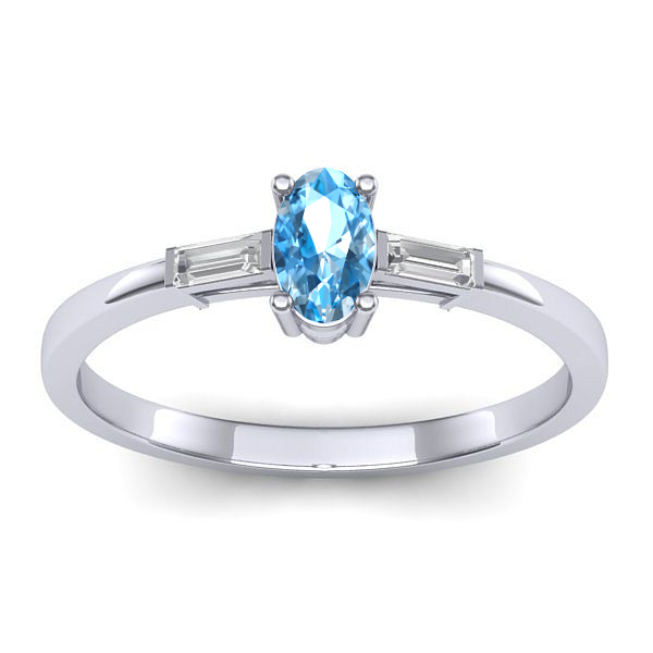 Inel logodna cu topaz blue oval