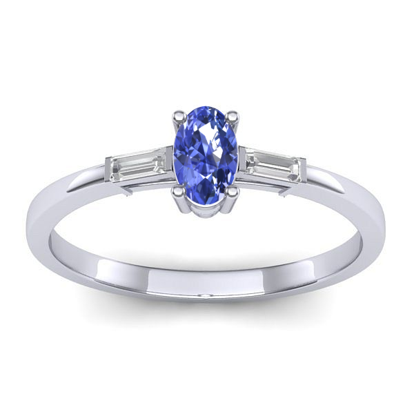 Inel de logodna cu tanzanit oval