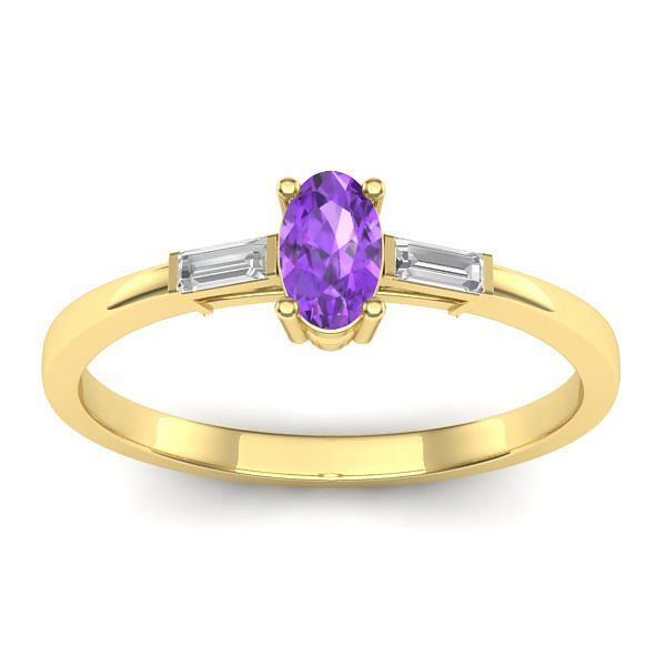 Inel logodna cu ametist oval