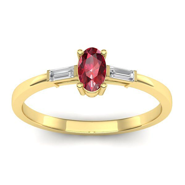 Inel de logodna cu rubin oval