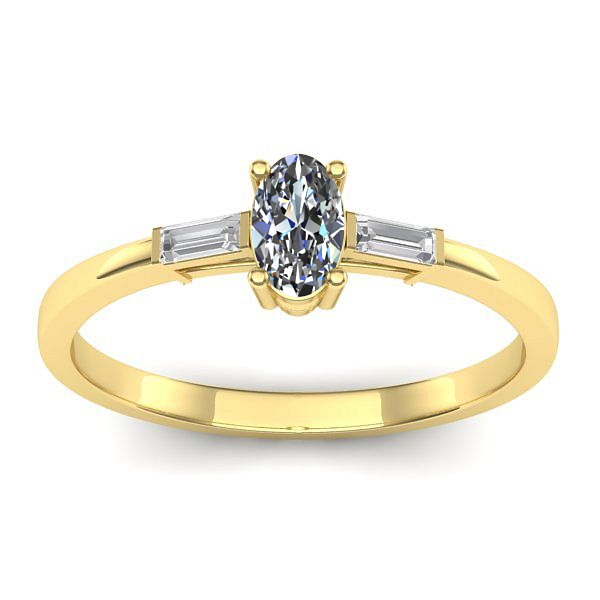 Inel de logodna cu safir alb oval