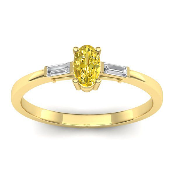 Inel logodna cu safir galben oval