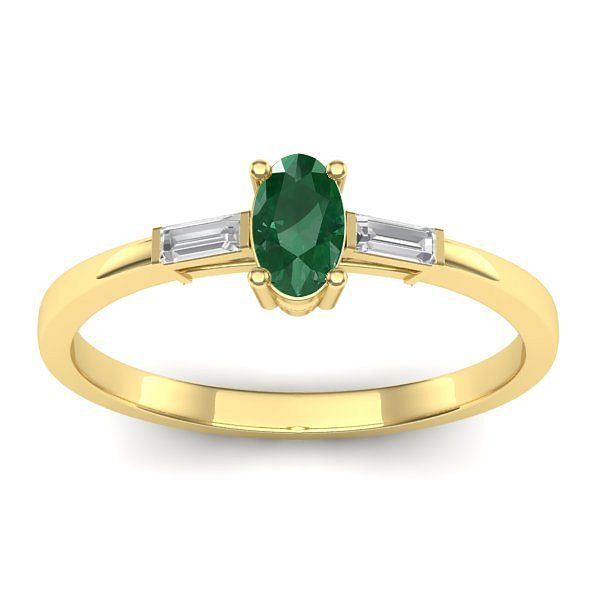 Inel logodna cu smarald oval