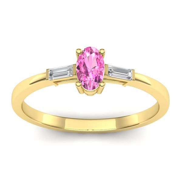 Inel de logodna cu safir roz oval