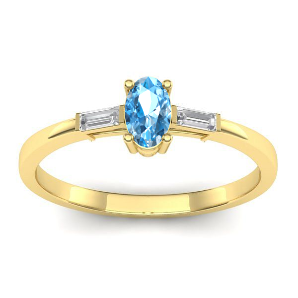 Inel logodna cu topaz blue oval