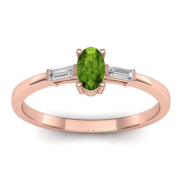 Inel logodna cu peridot oval
