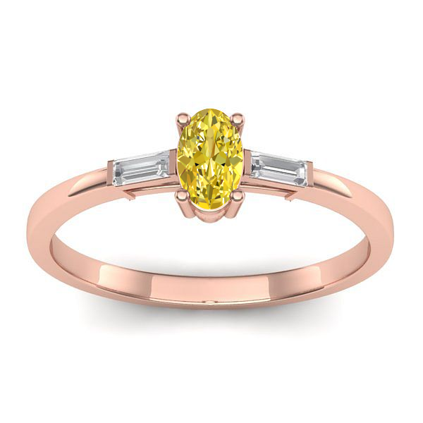 Inel logodna cu safir galben oval