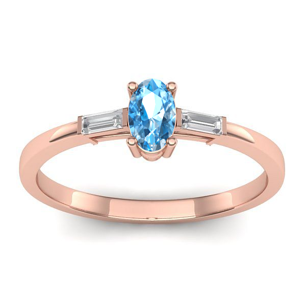 Inel de logodna cu topaz blue oval