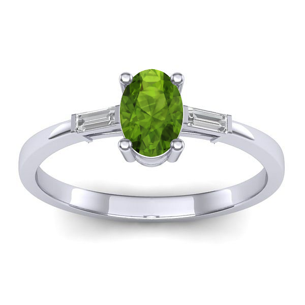 Inel logodna cu peridot oval