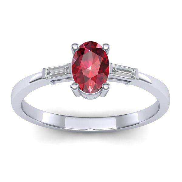 Inel cu rubin oval