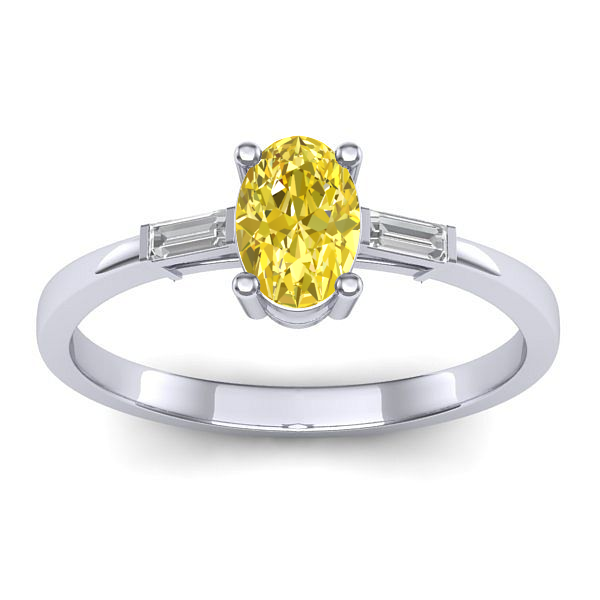 Inel de logodna cu safir galben oval