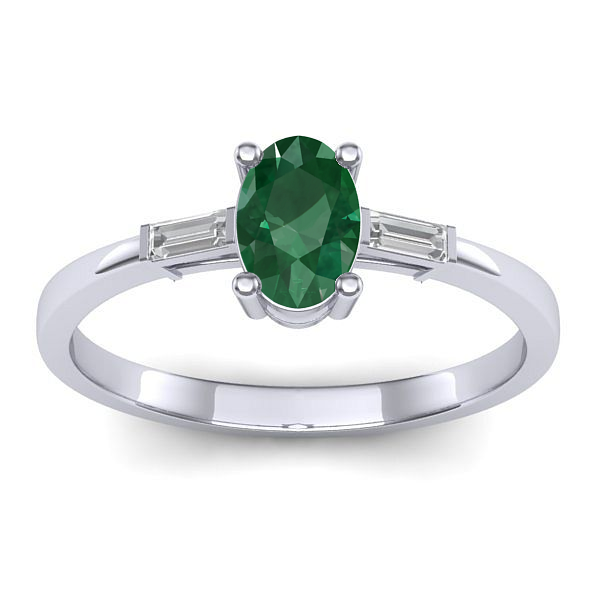 Inel logodna cu smarald oval