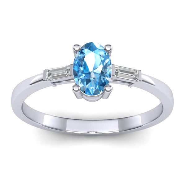 Inel logodna cu topaz blue oval