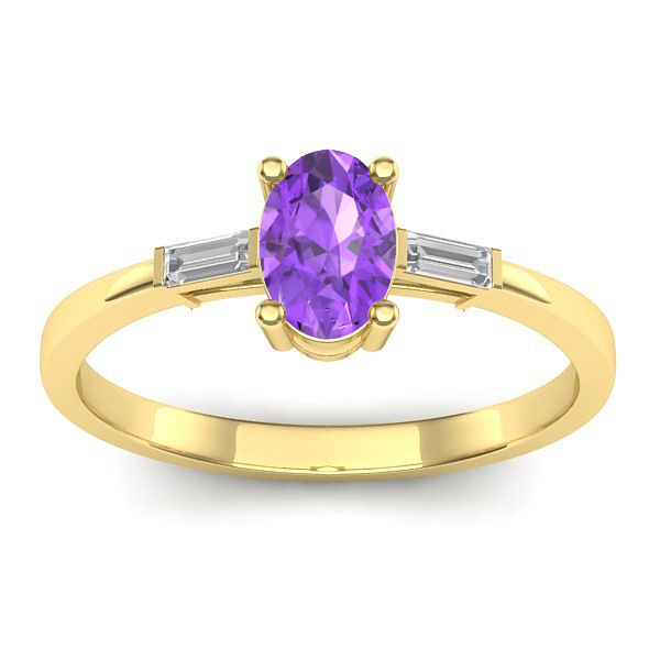 Inel logodna cu ametist oval