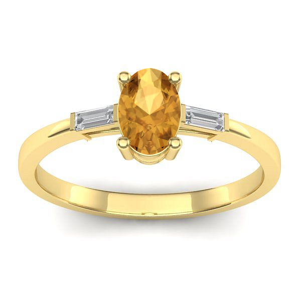 Inel logodna cu citrin oval